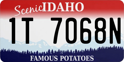 ID license plate 1T7068N