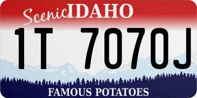 ID license plate 1T7070J