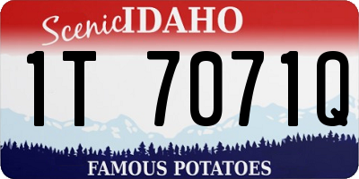 ID license plate 1T7071Q