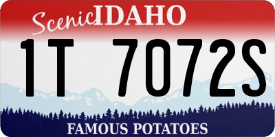 ID license plate 1T7072S