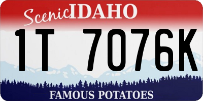 ID license plate 1T7076K