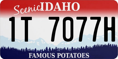 ID license plate 1T7077H