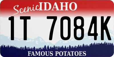 ID license plate 1T7084K