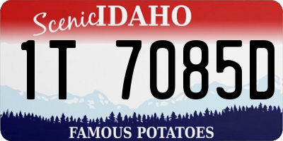 ID license plate 1T7085D