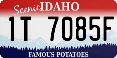 ID license plate 1T7085F