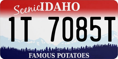 ID license plate 1T7085T