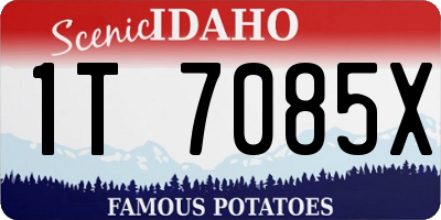 ID license plate 1T7085X