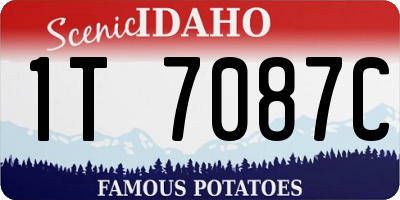 ID license plate 1T7087C