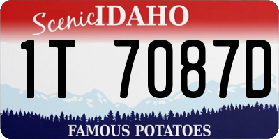 ID license plate 1T7087D