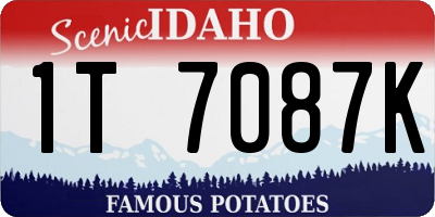 ID license plate 1T7087K