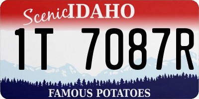 ID license plate 1T7087R
