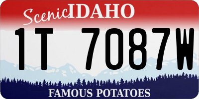 ID license plate 1T7087W