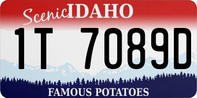ID license plate 1T7089D