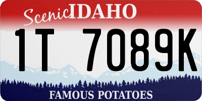 ID license plate 1T7089K