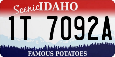 ID license plate 1T7092A