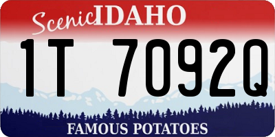 ID license plate 1T7092Q