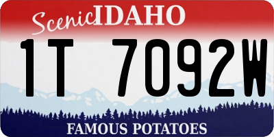 ID license plate 1T7092W