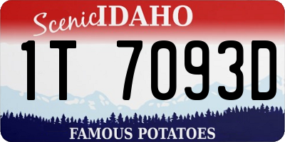 ID license plate 1T7093D