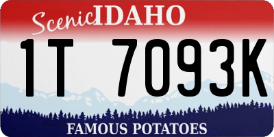 ID license plate 1T7093K