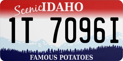 ID license plate 1T7096I
