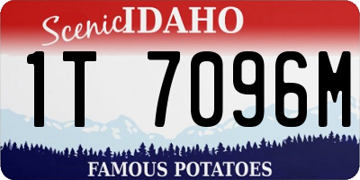 ID license plate 1T7096M