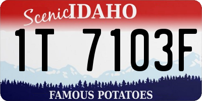 ID license plate 1T7103F