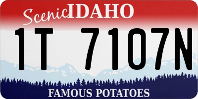 ID license plate 1T7107N