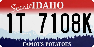ID license plate 1T7108K