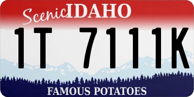 ID license plate 1T7111K