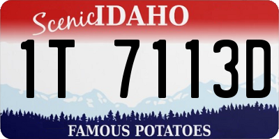 ID license plate 1T7113D