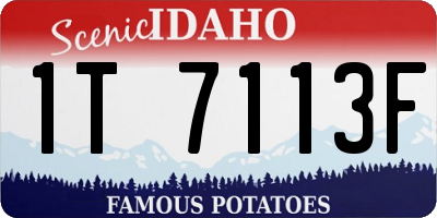 ID license plate 1T7113F