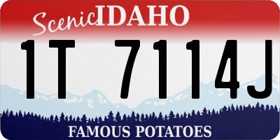 ID license plate 1T7114J