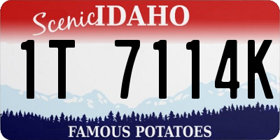 ID license plate 1T7114K