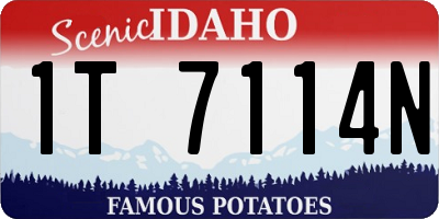 ID license plate 1T7114N