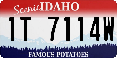 ID license plate 1T7114W
