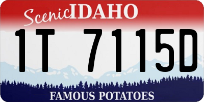 ID license plate 1T7115D