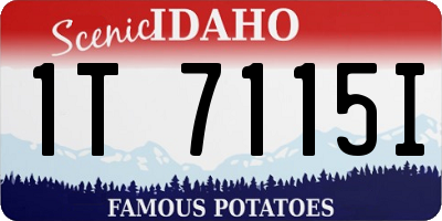 ID license plate 1T7115I