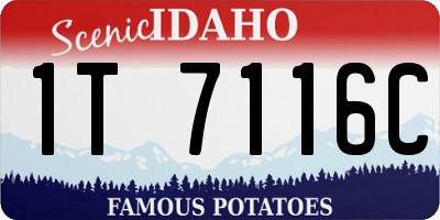 ID license plate 1T7116C