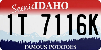 ID license plate 1T7116K