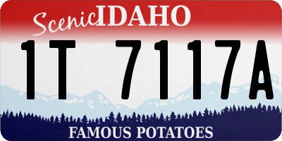 ID license plate 1T7117A