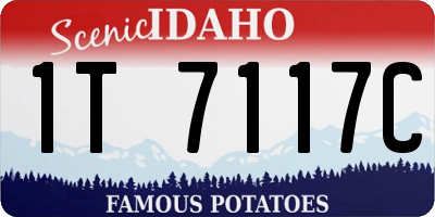 ID license plate 1T7117C