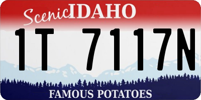 ID license plate 1T7117N