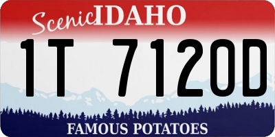 ID license plate 1T7120D