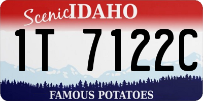 ID license plate 1T7122C