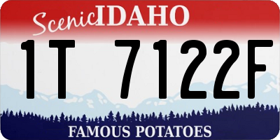 ID license plate 1T7122F
