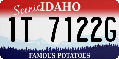 ID license plate 1T7122G