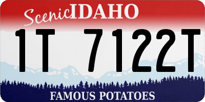 ID license plate 1T7122T