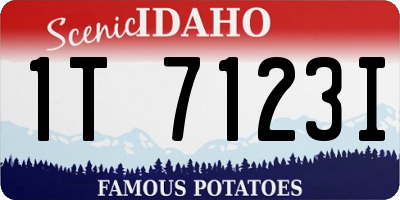 ID license plate 1T7123I
