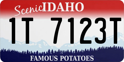 ID license plate 1T7123T