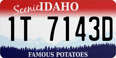 ID license plate 1T7143D